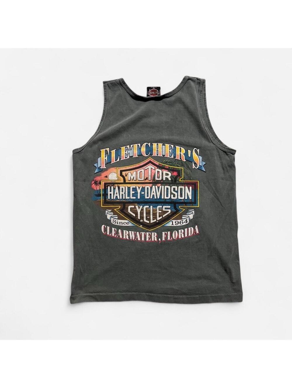 Harley Davidson tank top with black Harley-Davidson logo and text